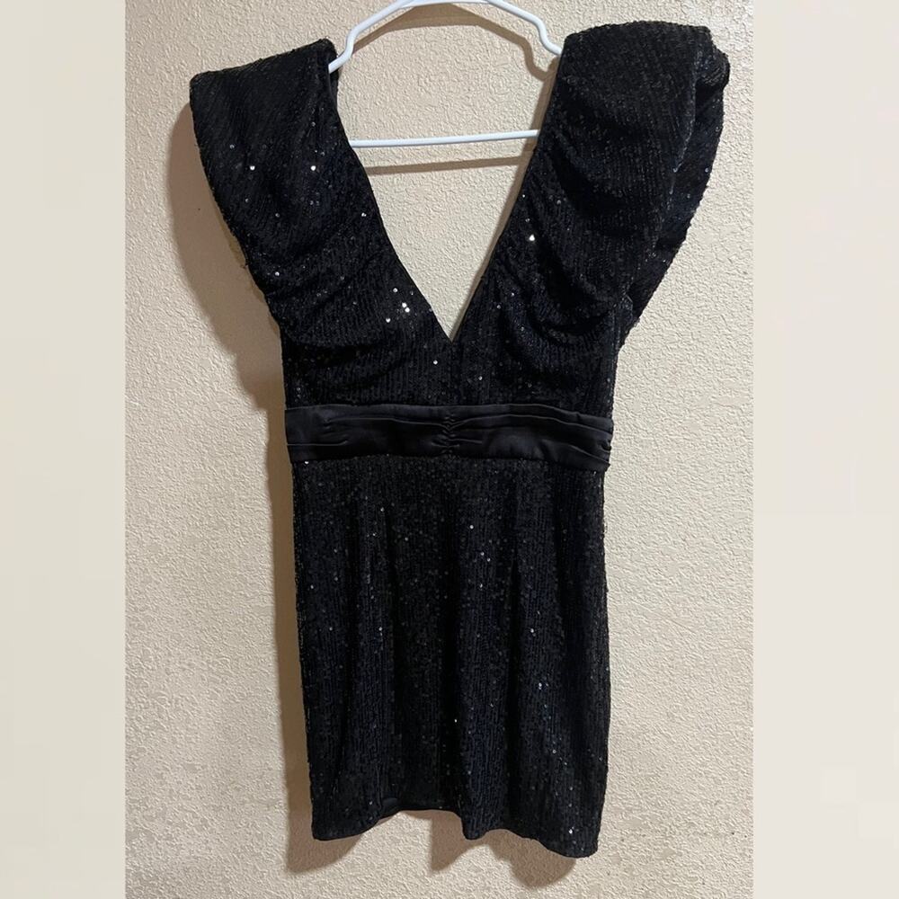 Elle Zeitoune Marla black sequins mini dress